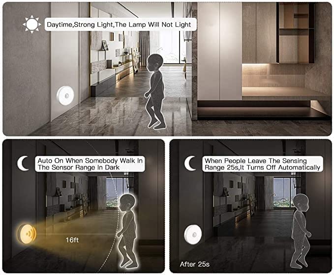 USB Rechargeable Motion Sensor LED Light with Magnetic Mount – Smart Night Light