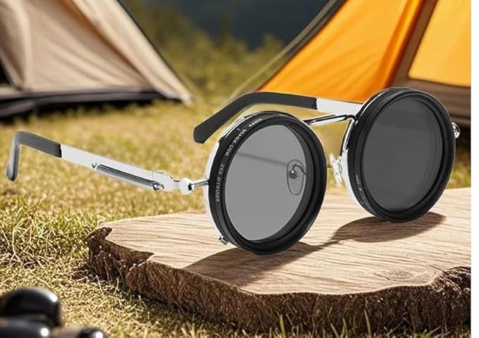 9-Gear Adjustable Polarized Sunglasses – UV400 Retro Round