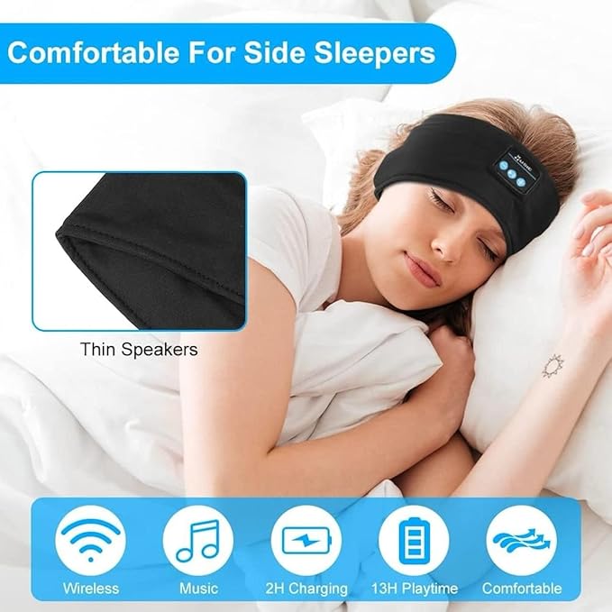 Bluetooth Music Headband – Wireless Sleep, Workout and Bike Ride Headphone