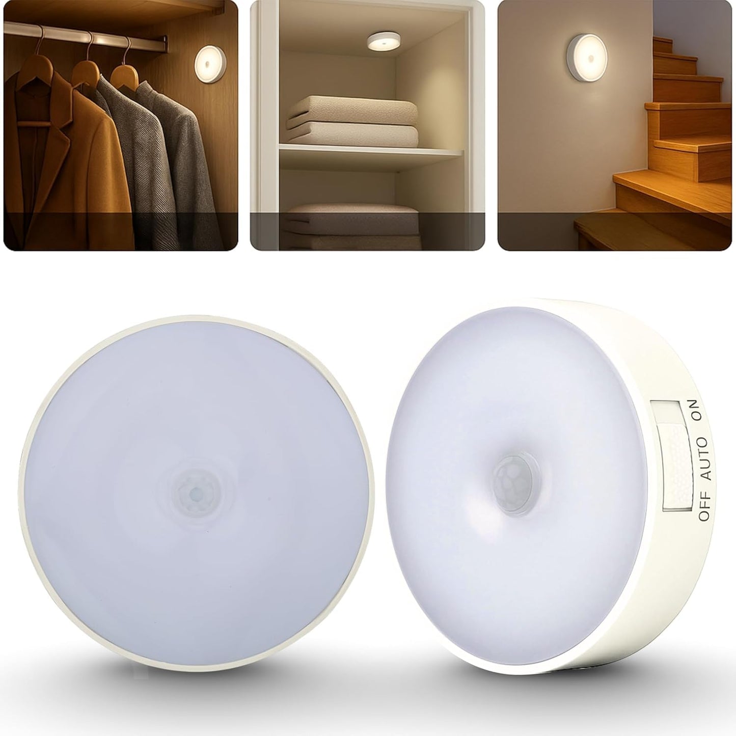 USB Rechargeable Motion Sensor LED Light with Magnetic Mount – Smart Night Light