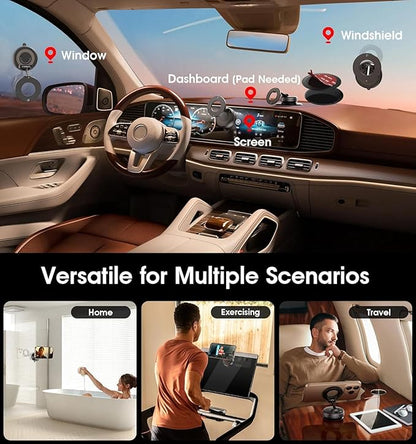 Magnetic Vacuum Phone Holder –No More Falling While Driving !