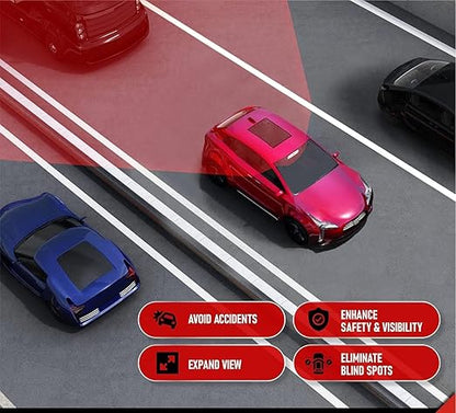 Wide Angle Panoramic Rear View Mirror – Reduce Blind Spots