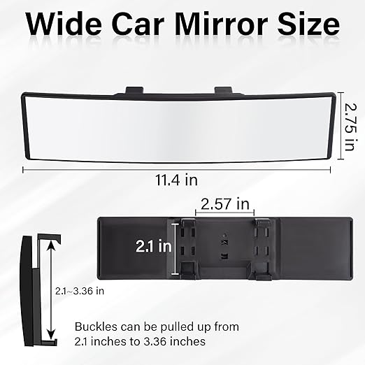 Wide Angle Panoramic Rear View Mirror – Reduce Blind Spots