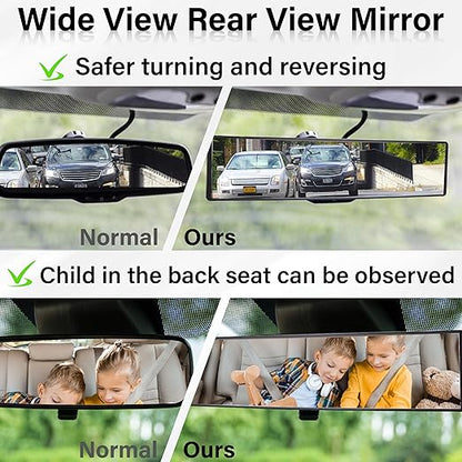 Wide Angle Panoramic Rear View Mirror – Reduce Blind Spots