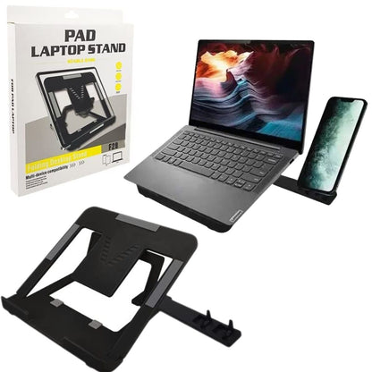 2-in-1 Foldable Adjustable Laptop Stand with Mobile Holder – Anti-Slip Ergonomic Design