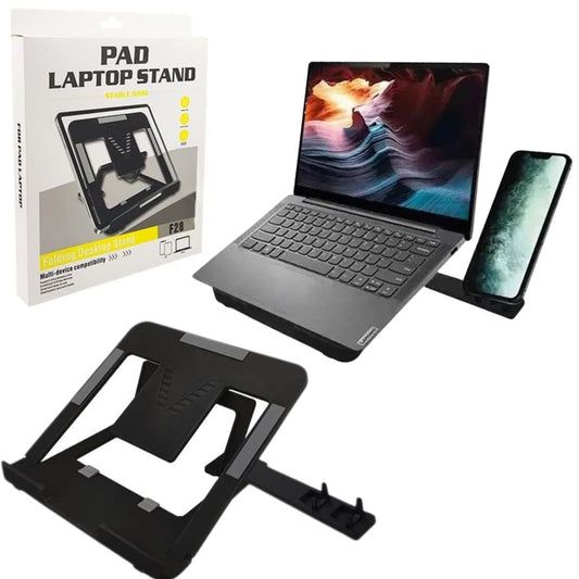 2-in-1 Foldable Adjustable Laptop Stand with Mobile Holder – Anti-Slip Ergonomic Design