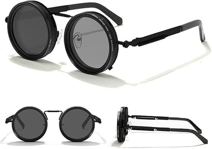 9-Gear Adjustable Polarized Sunglasses – UV400 Retro Round